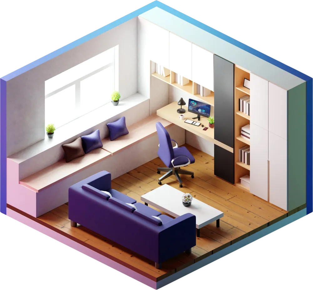 Bureau de direction isométrique du studio Studyo