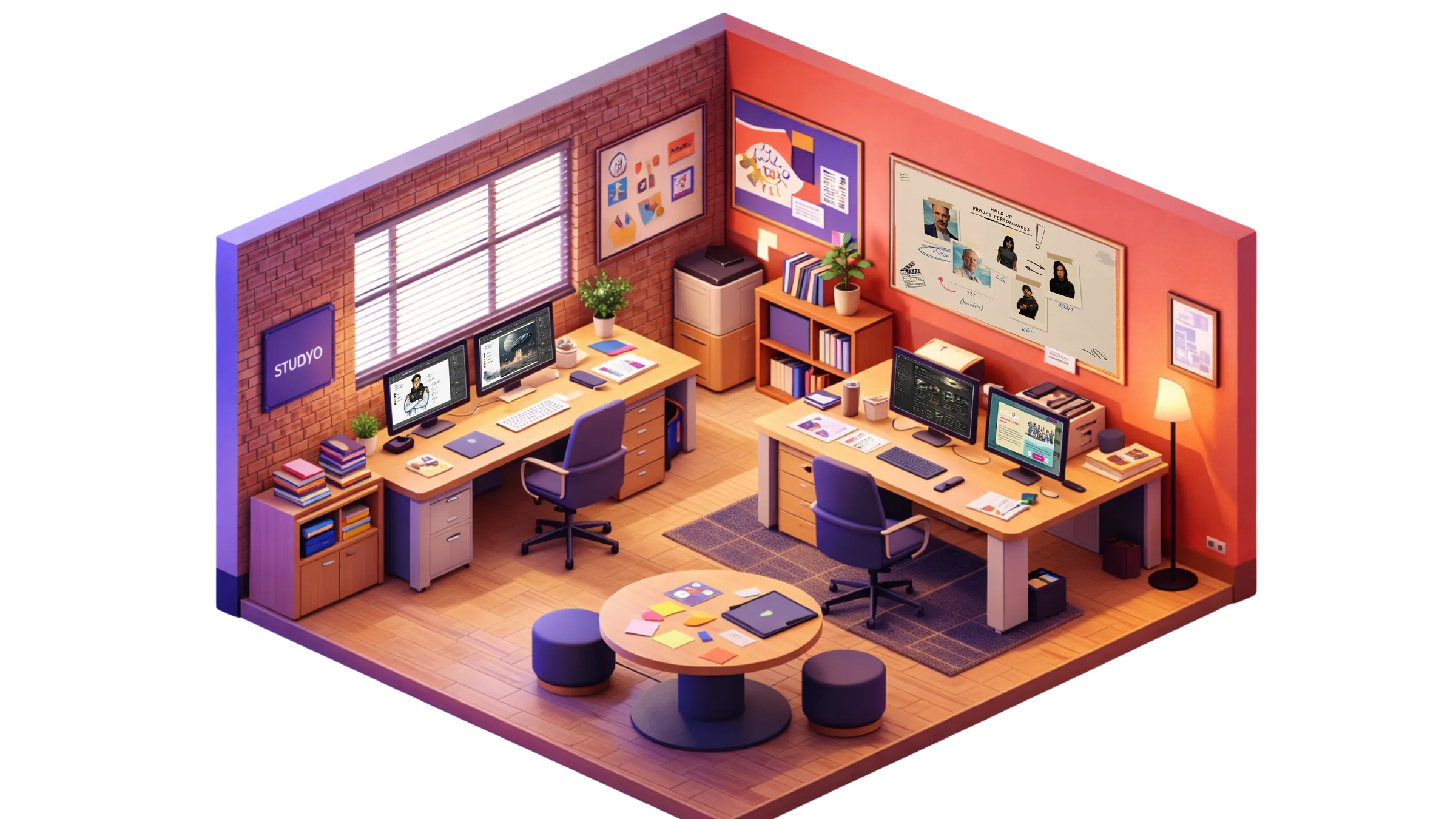 Studio graphique Studyo en vue isométrique